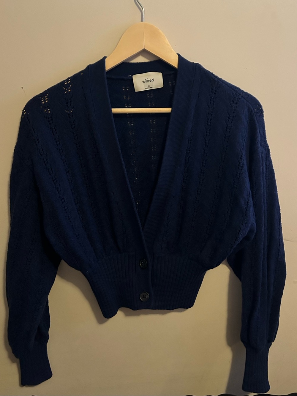 Wilfred Crochet Plunge Front Cardigan